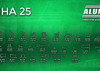 Perfil de alumínio para esquadrias Perfil de alumínio para esquadrias