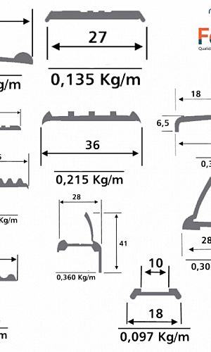 Perfis de alumínio para ônibus Perfis de alumínio para ônibus